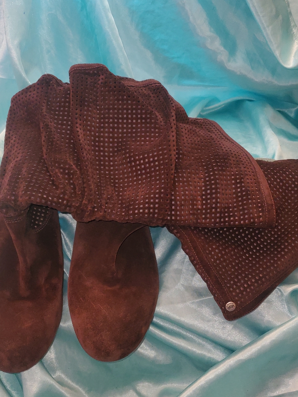 UGG Dark Brown Suede Slouch Boots - Picture 6 of 8